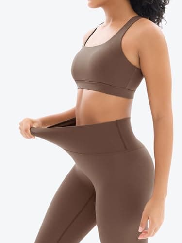 YNNTHY High-Waisted Leggings with Cross-Back Sports Bra for Women Gym Outfits