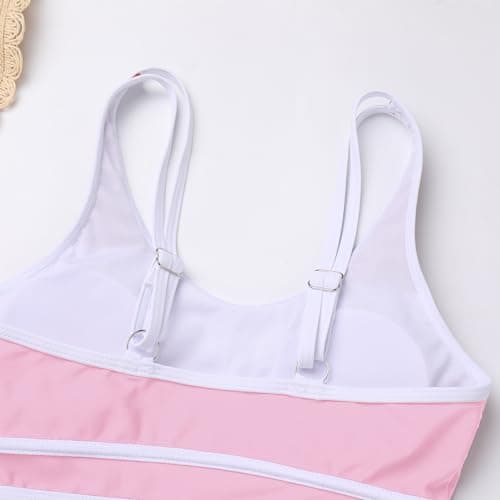 IMEKIS Women's Summer Two-Piece Bikini Set Color Block Swimsuit