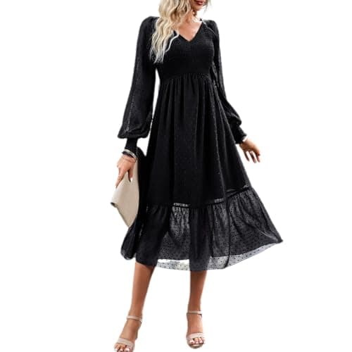 Boho Swiss Dot Smocked Cocktail Dress
