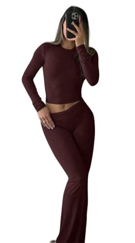 ZFLM Casual Workout Two-Piece Streetwear Sets Flared Leggings