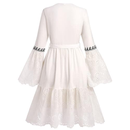 Bohemian Floral Print Peasant Dress for Women