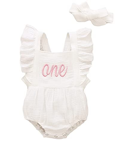 Aslaylme 1st Birthday Girl Outfit Bodysuit
