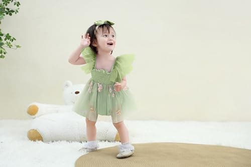 Ruffe Infant Tulle Romper Sleeveless Baby Girl Outfit 0-18M