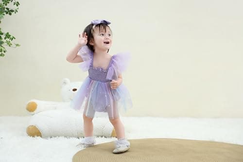 Ruffe Infant Tulle Romper Sleeveless Baby Girl Outfit 0-18M