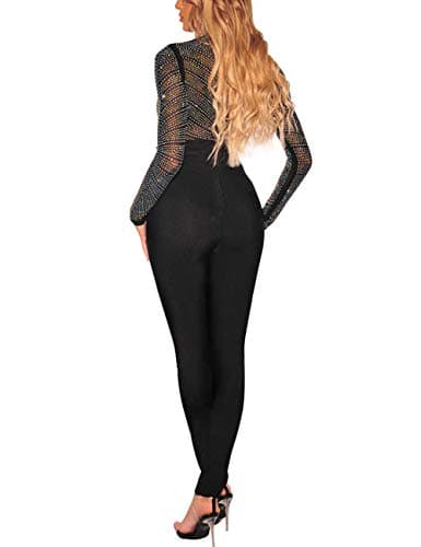 Sheer Mesh Turtleneck Bodysuit for Ladies