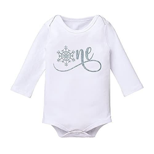 Baby Girls' Snowflake 1st Birthday Outfit: Romper, Tutu Skirt, and Headband for Winter Parties and Cake Smash Photos