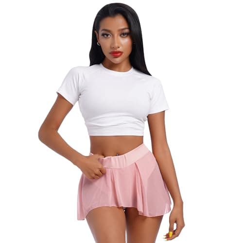 Sexy Flowy Sheer Tulle 2 in 1 Pole Dance Rave Bottoms Butterfly Booty Shorts