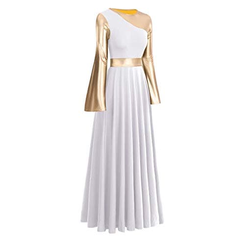 IMEKIS Women's Bi-Color Liturgical Praise Dance Dress