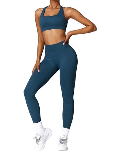 IMEKIS Women Workout Set: Sports Bra and High Waist Leggings Gym Fitness Tracksuit