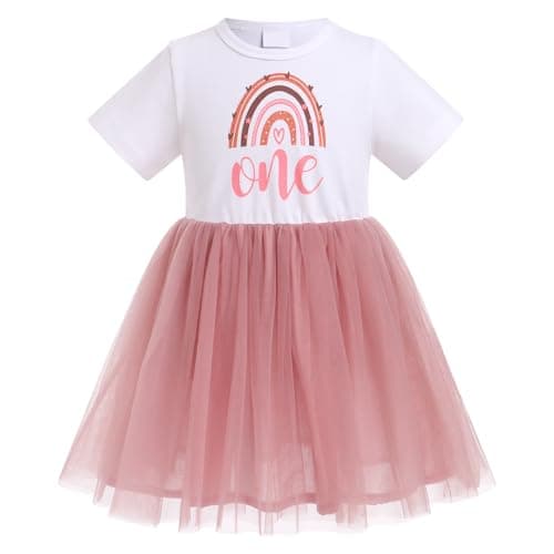 Boho Rainbow Birthday Dress for Toddler Girl - Cake Smash Photo Shoot