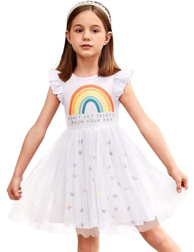 Arshiner Fluffy Tutu Dress for Little Girls 2-6Y Casual Party Sundress