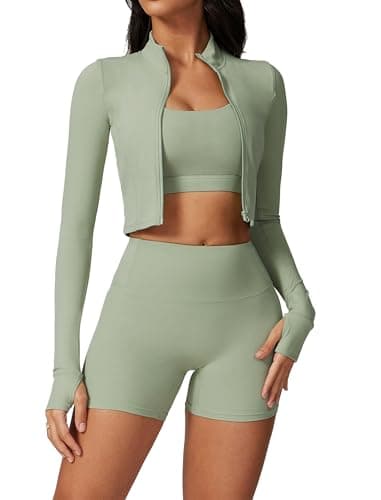AGYMNX High Waisted Seamless Shorts Crop Top Gym Yoga Outfit