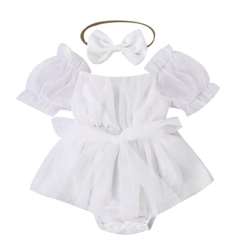 Baby Girl 1st Birthday Butterfly Romper Dress with Headband