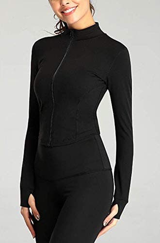 Lviefent Women's Lightweight Full Zip Running Jacket for Slim Fit Yoga Workout