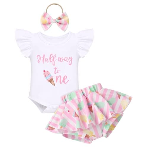IMEKIS Baby Girls 1st Birthday Outfit Sunflower Romper + Ruffled Shorts + Headband Set for Photo Shoot  
IMEKIS Baby Girls 1st Birthday Sunflower Romper + Pretty Ruffles + Headband Party Wear for Cake Smash Event  
IMEKIS Baby Girls First Birthday Su