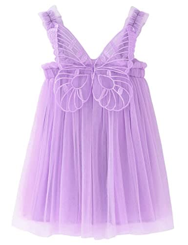 AGQT Baby Girls Butterfly Print Tulle Tutu Sundress 6M-6T
