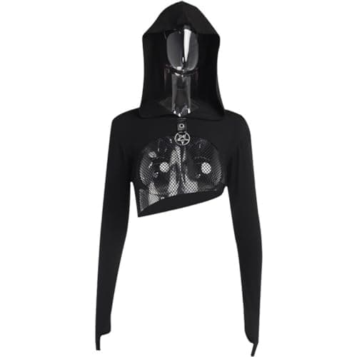 Gothic Punk Hoodies for Women in Crop Tops Style