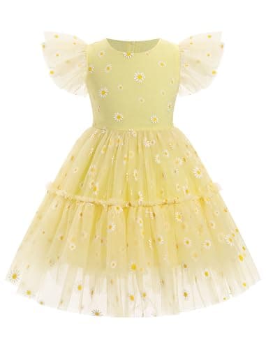 IMEKIS Girls' Confetti Stars Birthday Princess Tulle Dress for 3-10T