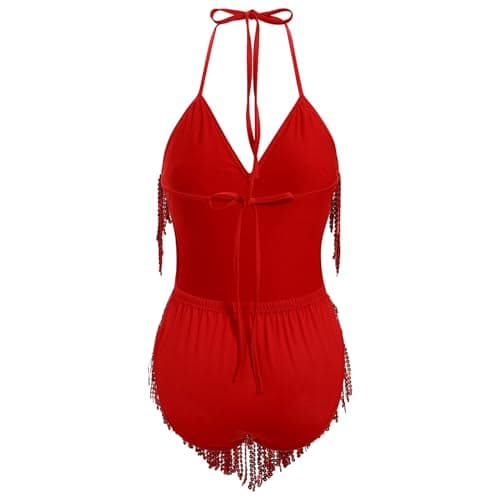Women's Sequin Fringe Dance Bodysuit for Raves and Festivals