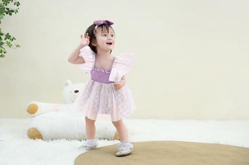 Ruffe Infant Tulle Romper Sleeveless Baby Girl Outfit 0-18M