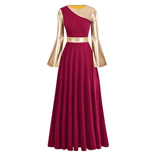 IMEKIS Women's Bi-Color Liturgical Praise Dance Dress