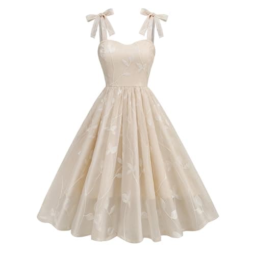 Vintage Embroidered Floral Tulle Prom Dress for Women