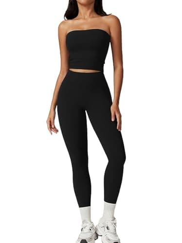QB Workout Sets for Women: High Waist Leggings & Backless Sports Bra
