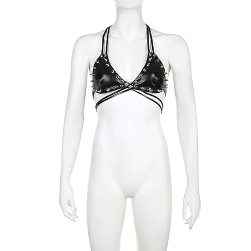 FlyCC Rave Party Strappy Criss Cross Crop Top Bra for Women