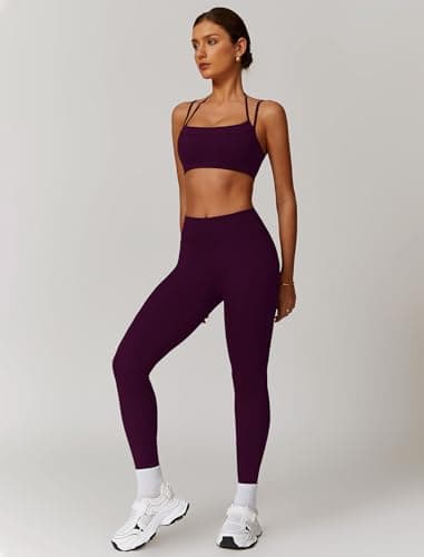 Women's QBGJTD 2-Piece Workout Set: Sport Bra & Scrunch High-Waist Leggings
