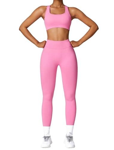 IMEKIS Women Workout Set: Sports Bra and High Waist Leggings Gym Fitness Tracksuit