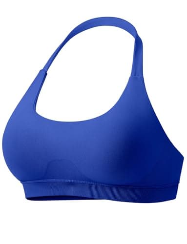 VOYJOY Women's Low Support Halter Workout Bra Seams-Free Yoga Crop Top