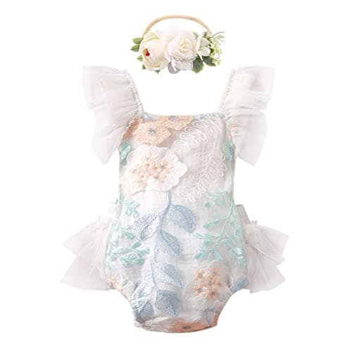 FYMNSI Baby Girl 1st Birthday Tutu Dress Floral TullePhoto Shoot Clothes