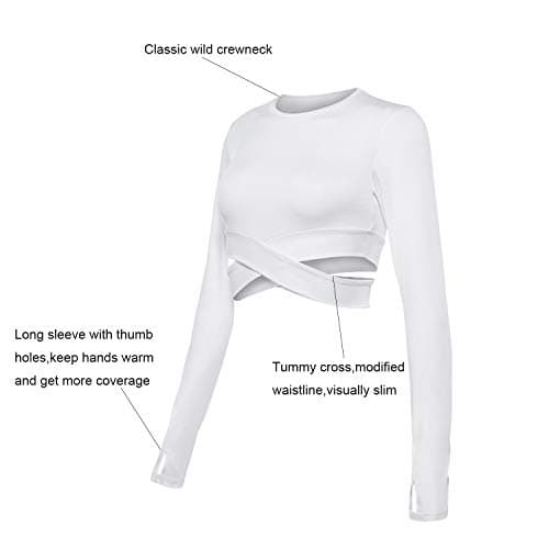 DREAM SLIM Women's Fitted Yoga Crop Tops for Running Gym