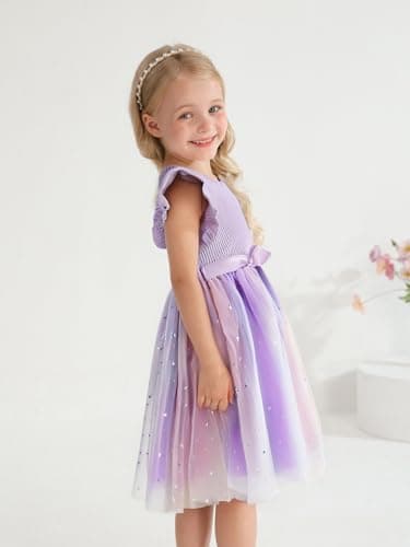 Sinhoon Toddler Girl Tulle Summer Ruffle Dresses 1-6Y