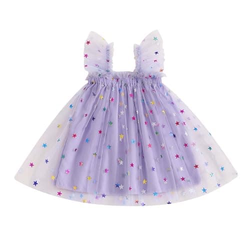 Ginevsal Toddler Butterfly Sleeveless Summer Dress Flowers Tulle