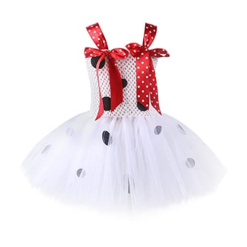 Dalmatian Dog Milk Cow Costume Tutu Dress with Headband for Baby Girls