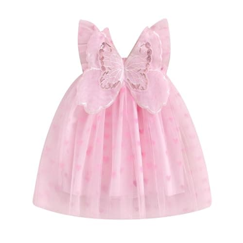 TUSFTAY Toddler Butterfly Wings Birthday Tutu Dress