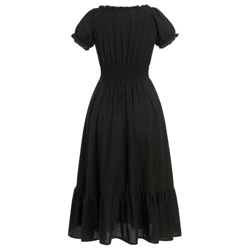 Women Mexican Fiesta Dress Floral Embroidered Maxi Gown