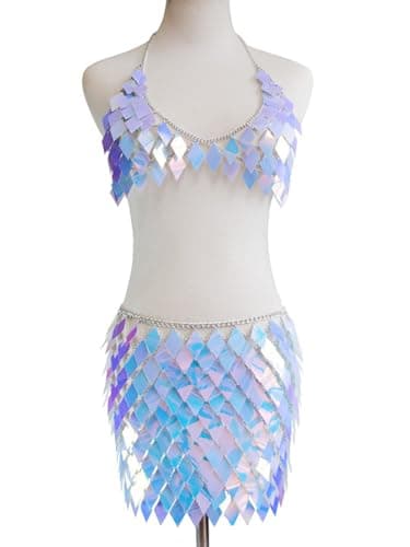 Sassy Body Chain Set with Tassel Skirt and Crop Top for Women and Girls