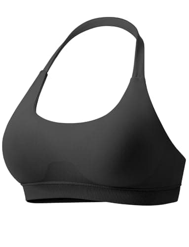 VOYJOY Women's Low Support Halter Workout Bra Seams-Free Yoga Crop Top