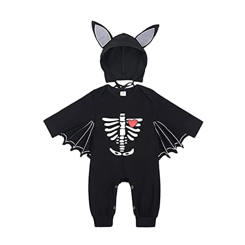 IMEKIS Newborn Baby Bat Halloween Costume Cloak Romper Wings Ears Hoodie