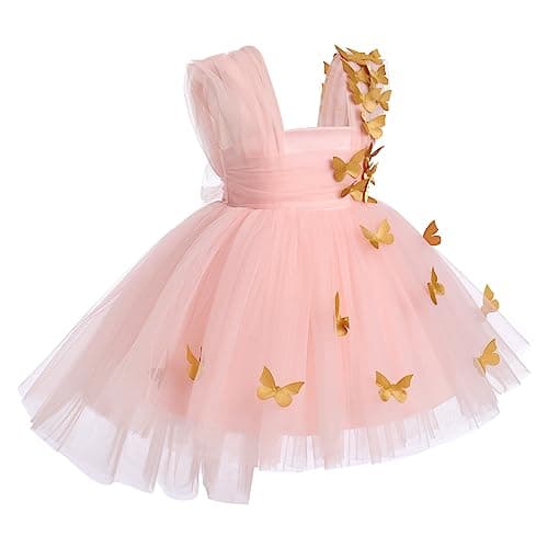 Toddler Girls' Butterfly Birthday Dress with Tulle - Formal & Photo Shoot Ready