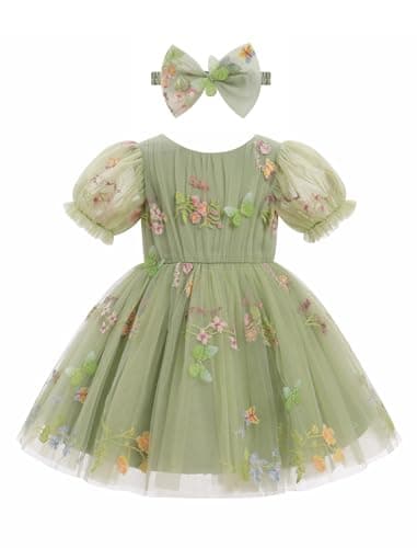 IMEKIS Toddler Girls Sparkle Butterfly Mesh Sleeve Dress