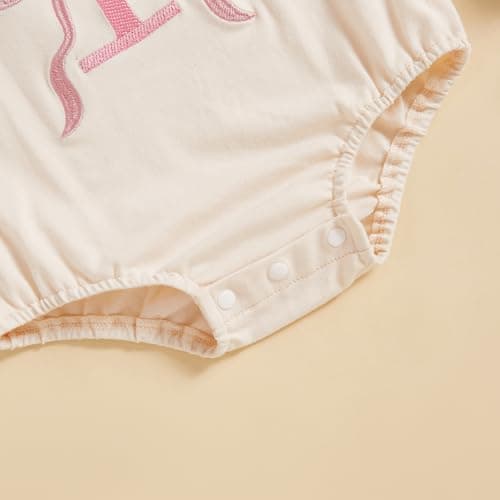 CREAIRY Baby Girl 1st Birthday Bow Bubble Romper Shorts Sleeve Jumpsuit Summer Clothes