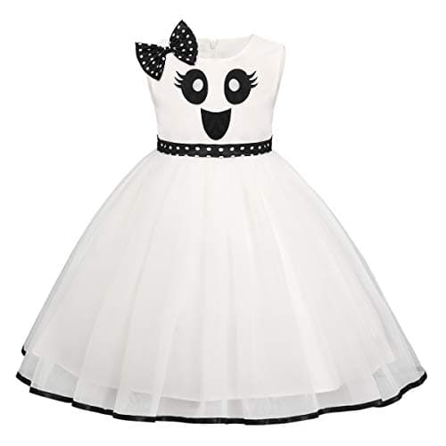 IMEKIS Toddler Pumpkin Ghost Princess Halloween Costume