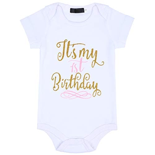 ODASDO Baby Girl Birthday Cake Smash Tutu Dress Romper 3pcs Set