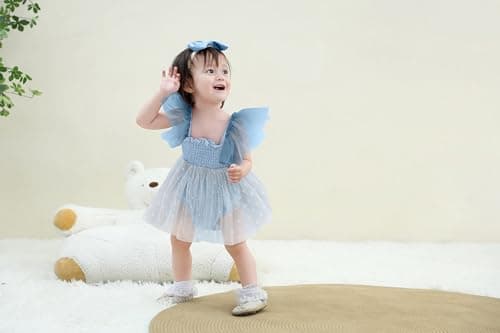 Ruffe Infant Tulle Romper Sleeveless Baby Girl Outfit 0-18M