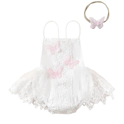 Newborn Baby Girl Butterfly Romper Jumpsuit