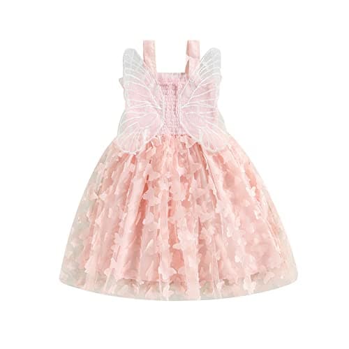 TUSFTAY Toddler Butterfly Wings Birthday Tutu Dress