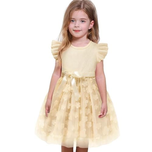 Sinhoon Toddler Girl Tulle Summer Ruffle Dresses 1-6Y